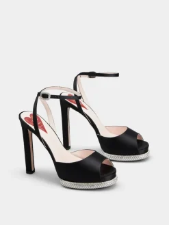 Roger Vivier Viv' Choc Platform Sandals in satin Sale