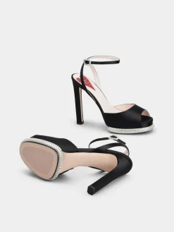 Roger Vivier Viv' Choc Platform Sandals in satin Sale