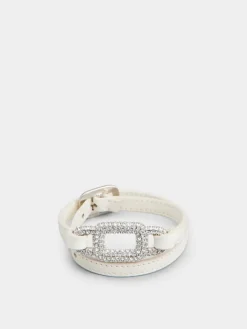Roger Vivier Viv' Choc Strass Bracelet in leather Clearance