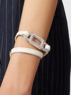Roger Vivier Viv' Choc Strass Bracelet in leather Clearance
