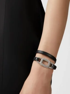 Roger Vivier Viv' Choc Strass Bracelet in leather Hot