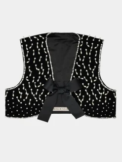 Roger Vivier Viv' Choc Vest in velvet Hot