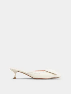 Roger Vivier Viv' in The City Mules in leather Hot