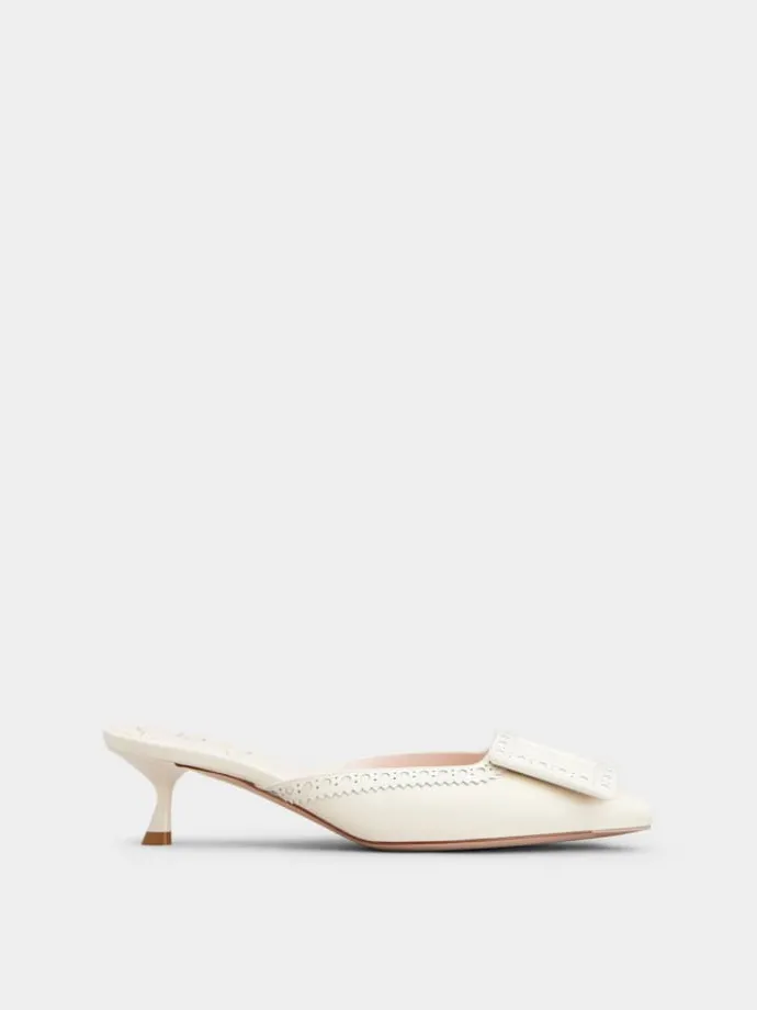 Roger Vivier Viv' in The City Mules in leather Hot