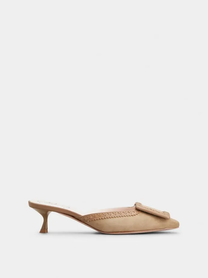 Roger Vivier Viv' in The City Mules in suede New