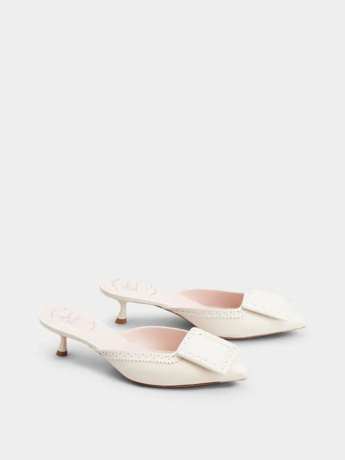 Roger Vivier Viv' in The City Mules in leather Hot
