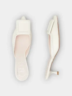 Roger Vivier Viv' in The City Mules in leather Hot