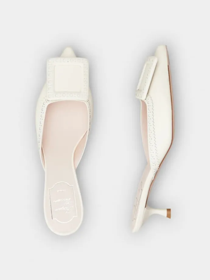 Roger Vivier Viv' in The City Mules in leather Hot