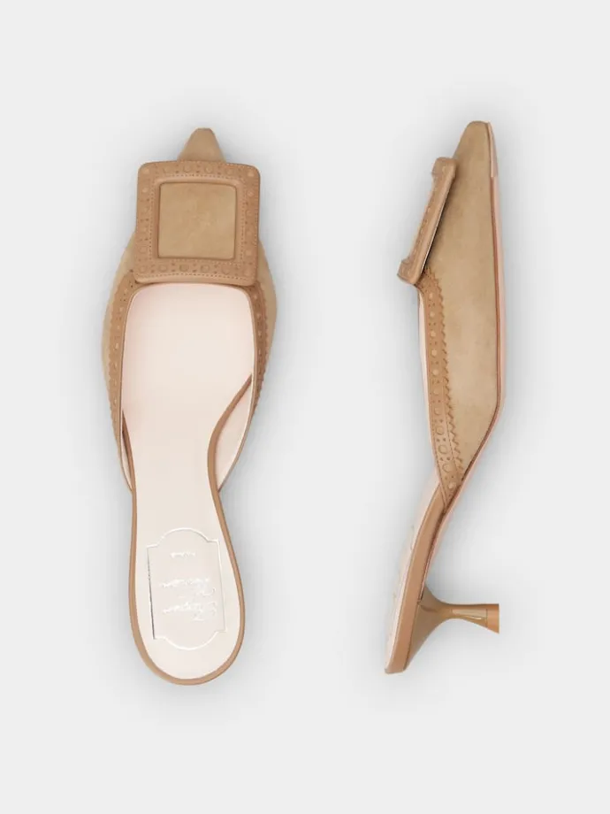 Roger Vivier Viv' in The City Mules in suede New