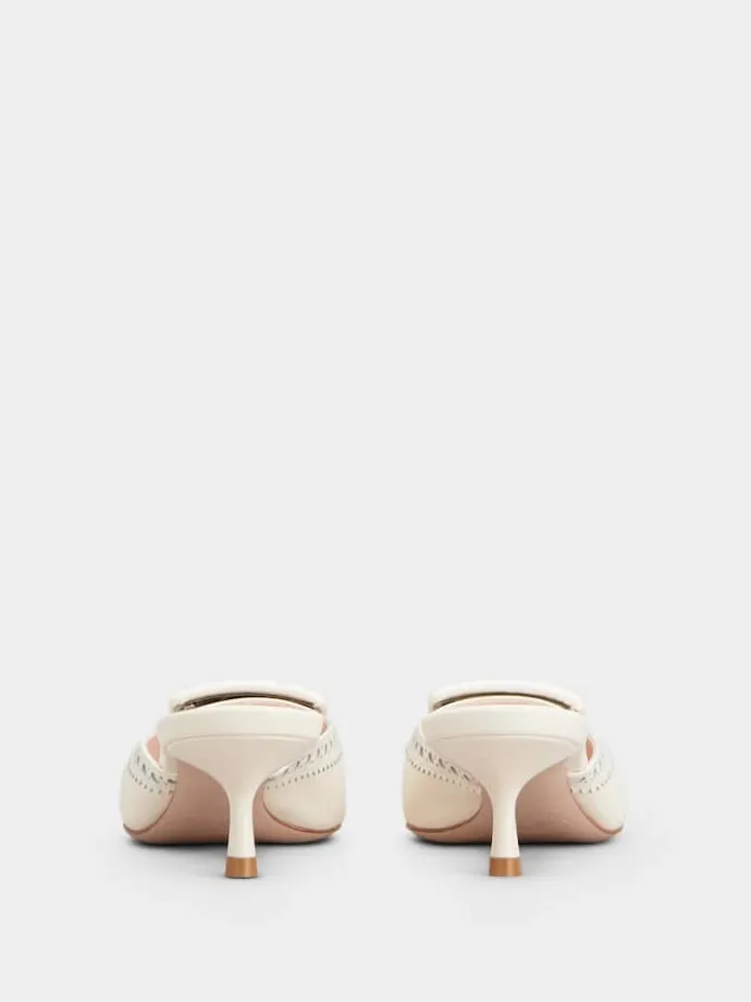 Roger Vivier Viv' in The City Mules in leather Hot