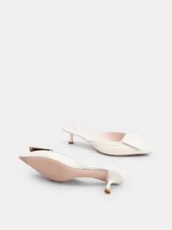 Roger Vivier Viv' in The City Mules in leather Hot