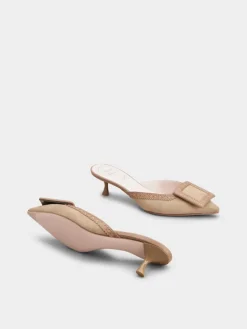Roger Vivier Viv' in The City Mules in suede New
