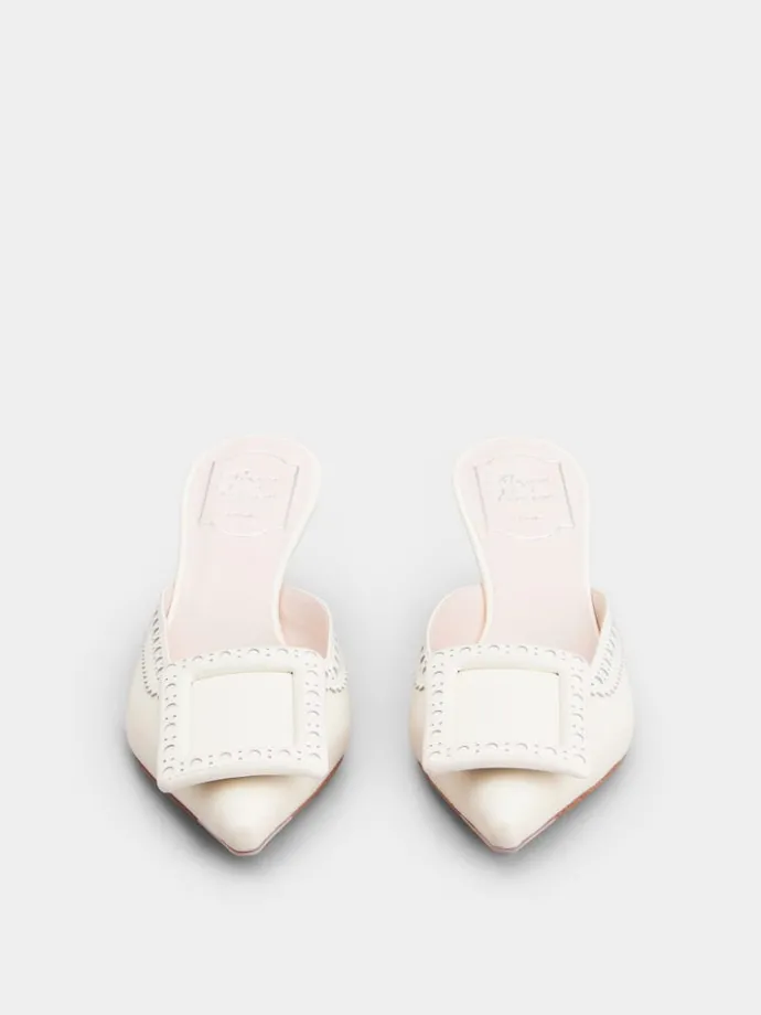 Roger Vivier Viv' in The City Mules in leather Hot