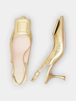 Roger Vivier Viv' in The City Slingback Pumps in leather Sale