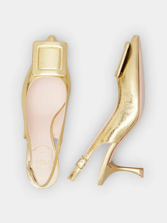Roger Vivier Viv' in The City Slingback Pumps in leather Sale