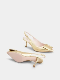 Roger Vivier Viv' in The City Slingback Pumps in leather Sale
