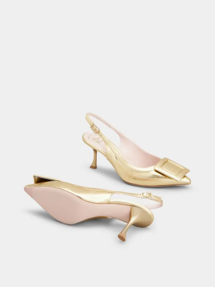 Roger Vivier Viv' in The City Slingback Pumps in leather Sale