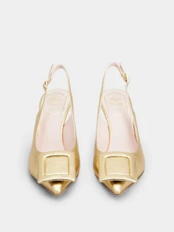 Roger Vivier Viv' in The City Slingback Pumps in leather Sale