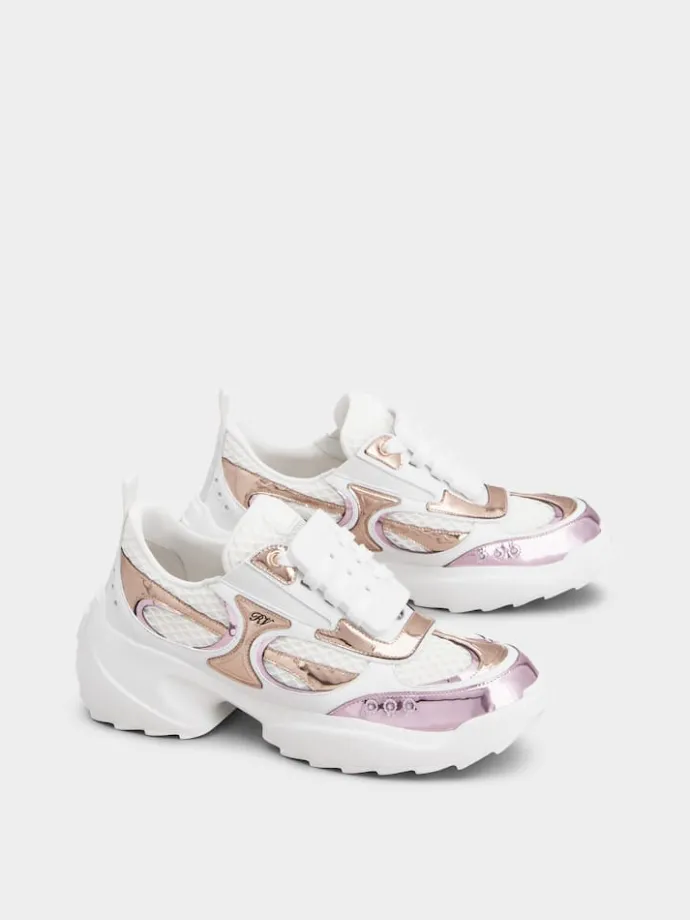 Roger Vivier Viv' on the Run Sneakers in leather and fabric Hot