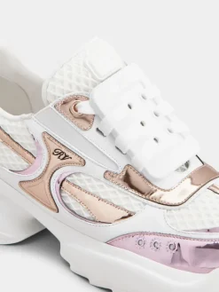 Roger Vivier Viv' on the Run Sneakers in leather and fabric Hot