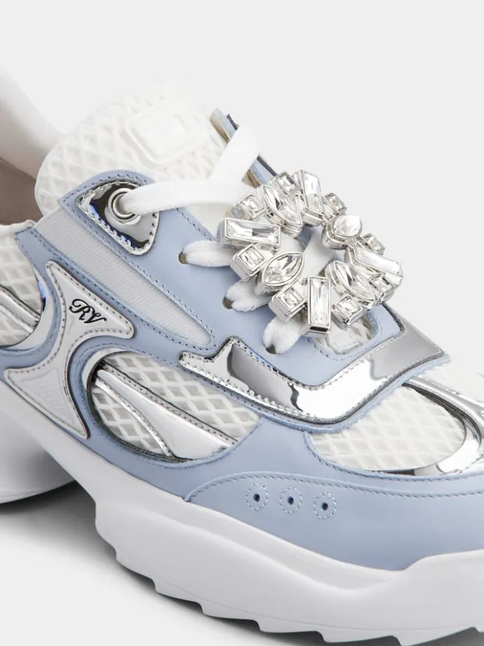 Roger Vivier Viv' on the Run Sneakers in leather and fabric Sale