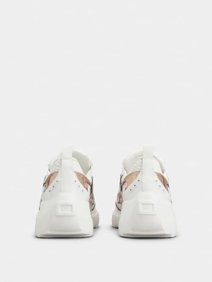 Roger Vivier Viv' on the Run Sneakers in leather and fabric Hot