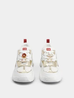 Roger Vivier Viv' on the Run Sneakers in leather and fabric Hot