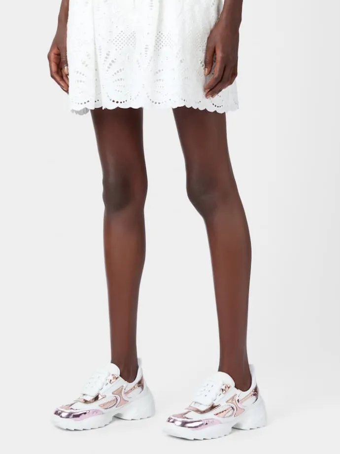 Roger Vivier Viv' on the Run Sneakers in leather and fabric Hot