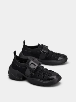 Roger Vivier Viv' on the Run Trekky Sneakers in fabric and patent leather Clearance