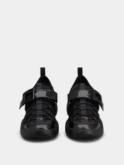 Roger Vivier Viv' on the Run Trekky Sneakers in fabric and patent leather Clearance
