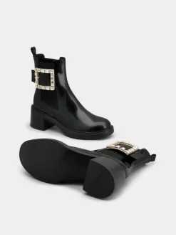 Roger Vivier Viv' Rangers Chelsea Booties in leather Clearance