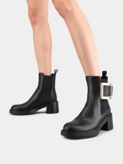 Roger Vivier Viv' Rangers Chelsea Booties in leather Hot