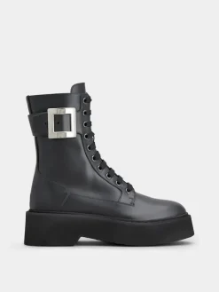 Roger Vivier Viv' Rangers Combat Boots in leather Clearance