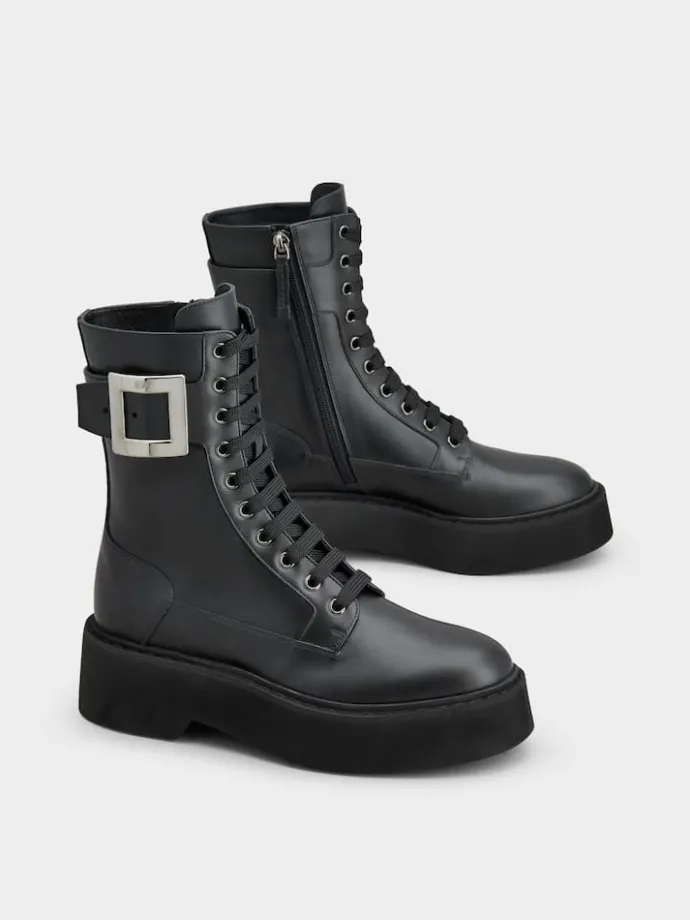 Roger Vivier Viv' Rangers Combat Boots in leather Clearance