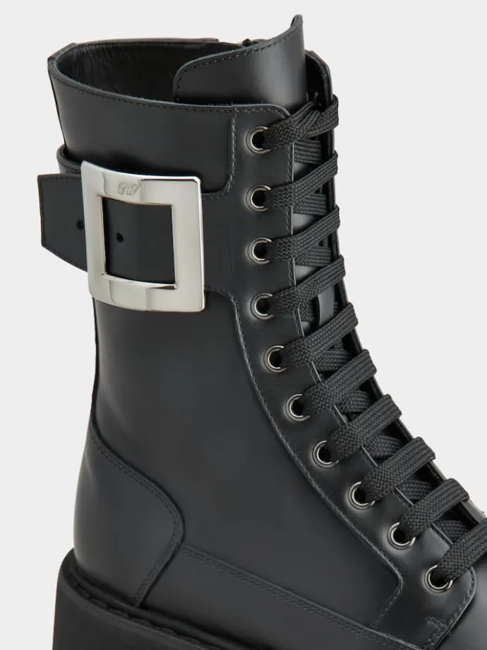 Roger Vivier Viv' Rangers Combat Boots in leather Clearance