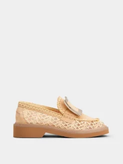 Roger Vivier Viv' Rangers Loafers in raffia Clearance