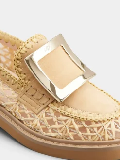 Roger Vivier Viv' Rangers Loafers in raffia Clearance
