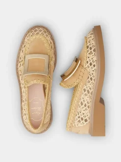 Roger Vivier Viv' Rangers Loafers in raffia Clearance