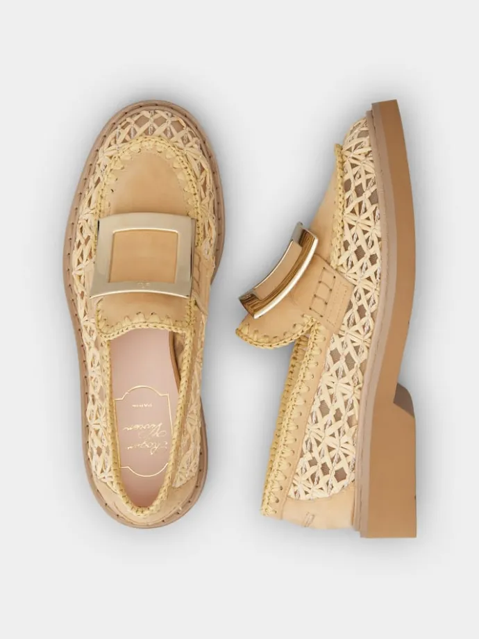 Roger Vivier Viv' Rangers Loafers in raffia Clearance