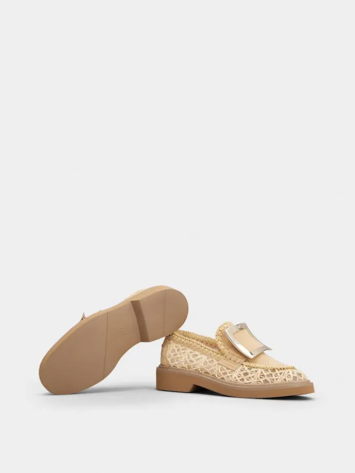 Roger Vivier Viv' Rangers Loafers in raffia Clearance