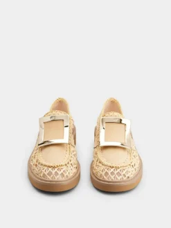 Roger Vivier Viv' Rangers Loafers in raffia Clearance