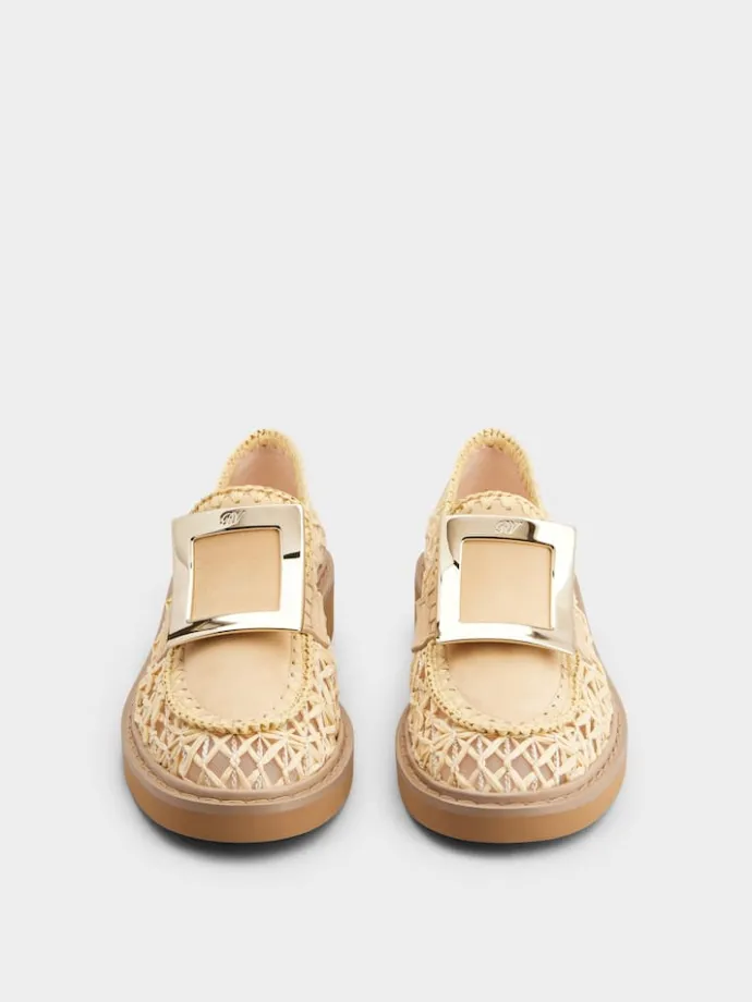 Roger Vivier Viv' Rangers Loafers in raffia Clearance