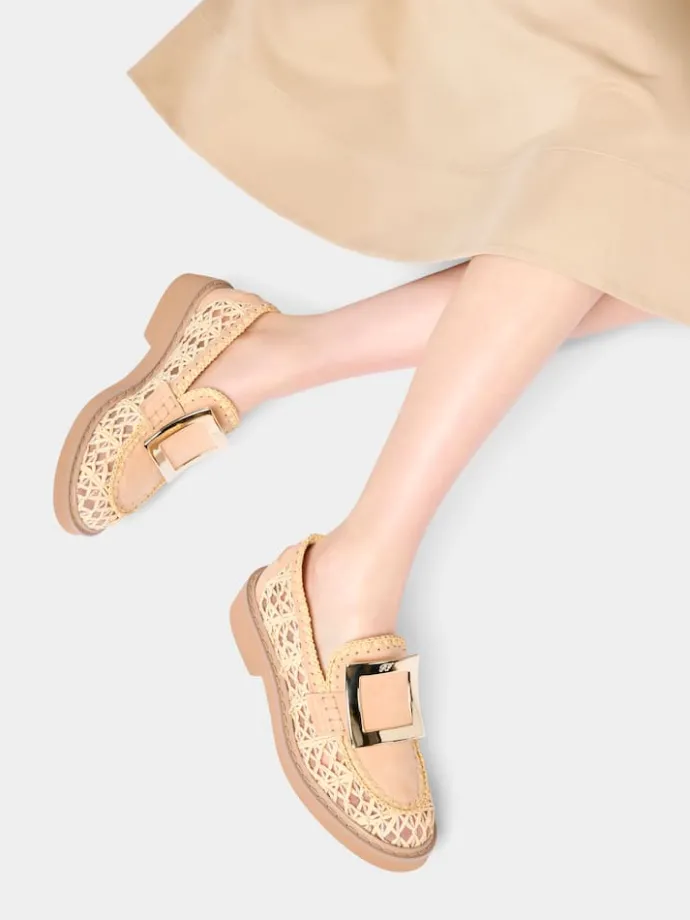 Roger Vivier Viv' Rangers Loafers in raffia Clearance