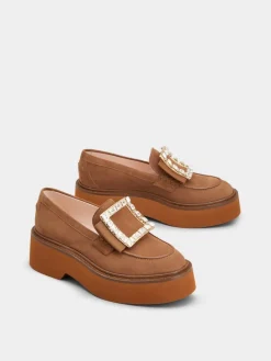 Roger Vivier Viv' Rangers Loafers in suede Online