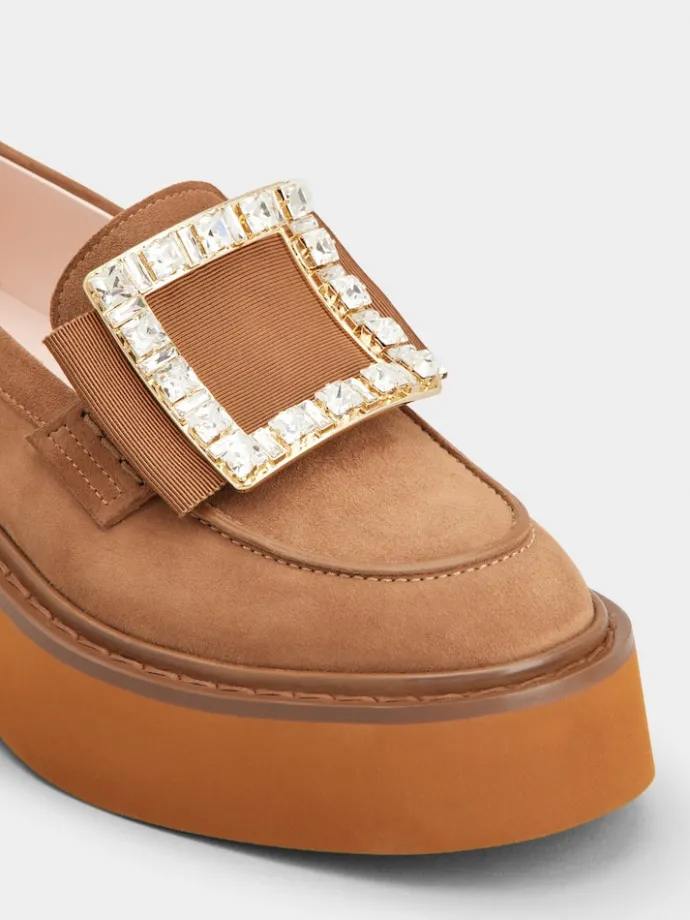 Roger Vivier Viv' Rangers Loafers in suede Online
