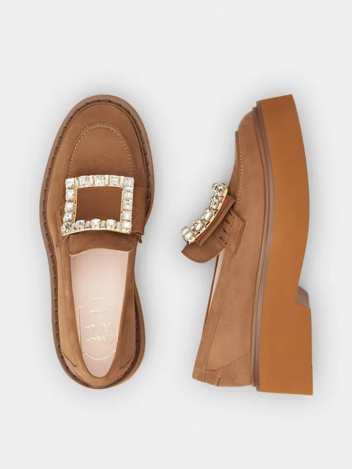 Roger Vivier Viv' Rangers Loafers in suede Online