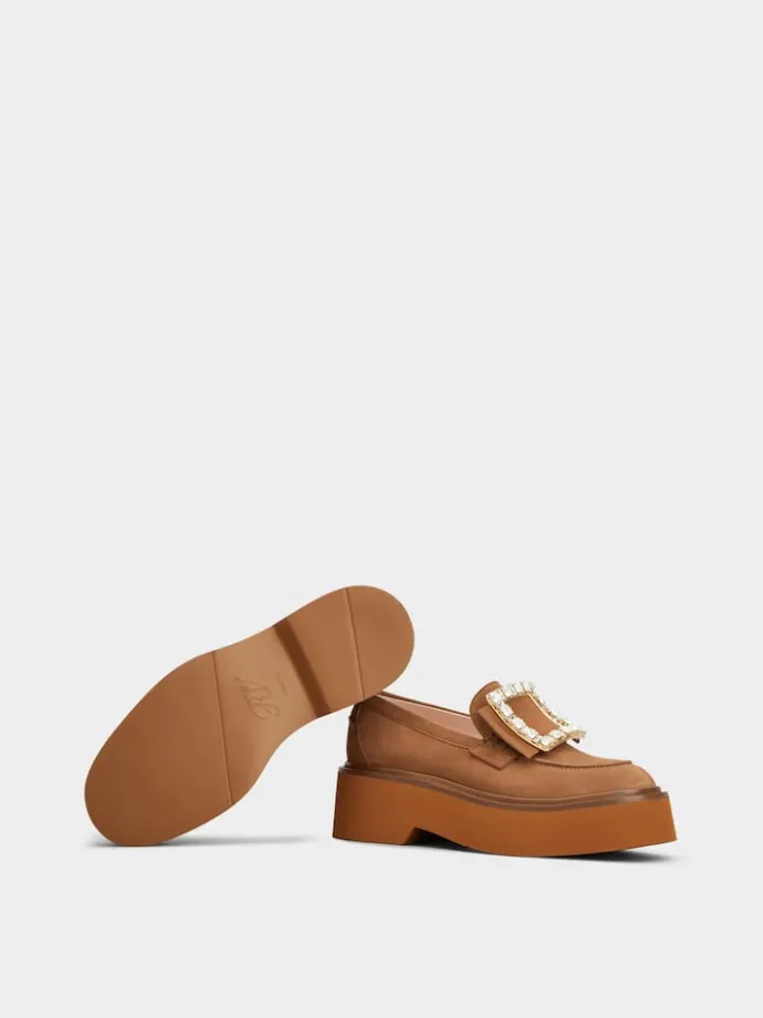 Roger Vivier Viv' Rangers Loafers in suede Online