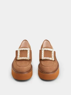 Roger Vivier Viv' Rangers Loafers in suede Online