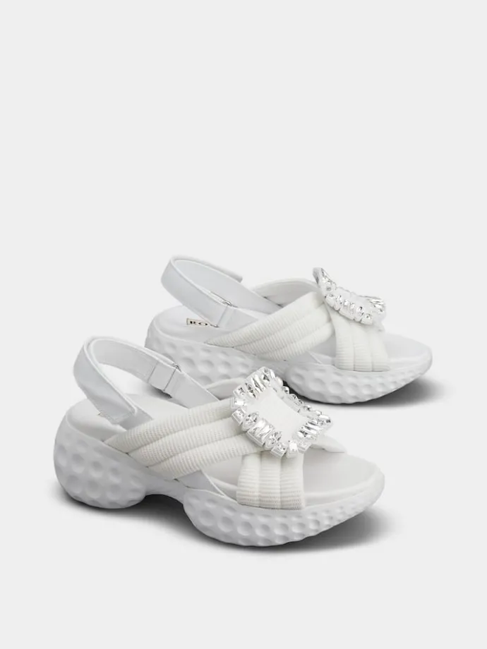 Roger Vivier Viv' Run Light Sandals in fabric Discount