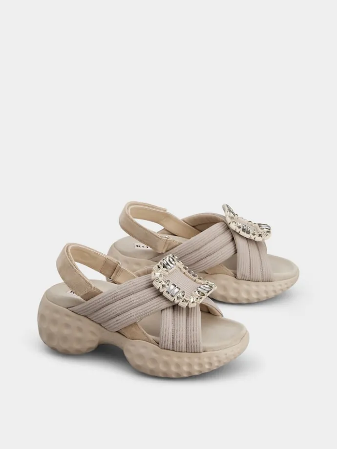 Roger Vivier Viv' Run Light Sandals in fabric Hot
